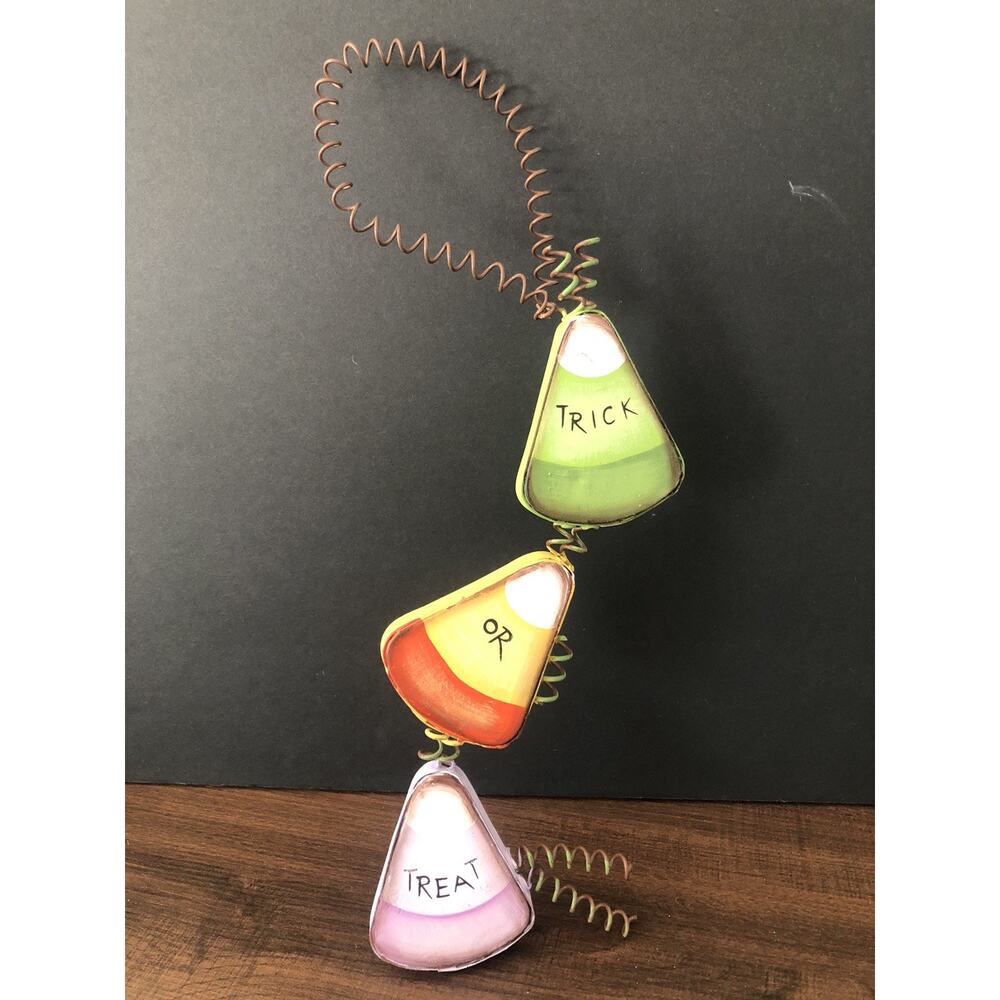 Adams And Company Metal Candy Corn Decor Trick Or Treat Wall Hanging